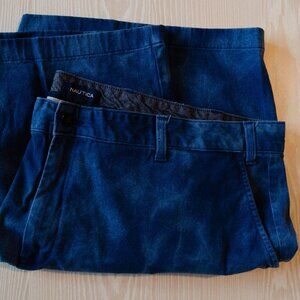 Nautica Blue Flat Front Shorts Size 48W Big & Tall